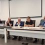 Conferenza stampa nella sede Coinger, nel riquadro uno dei nuovi cestini per rifiuti, dotati di sensori Conferenza stampa nella sede Coinger, nel riquadro uno dei nuovi cestini per rifiuti, dotati di sensori