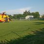 La partenza dell'elicottero, con il ferito a bordo, dal campo di allenamento della Pro Patria. Immagini e video raccolti dal nostro lettore, Giuseppe Abenante