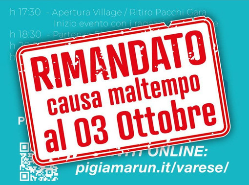 La Pigiama Run slitta al 3 ottobre per maltempo