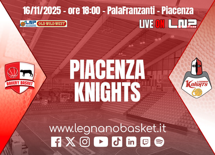 Knights a Piacenza per un’altra sfida ad alta intensità