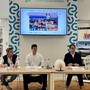 Leonardo Bossi, a capo dell'organizzazione, al centro, con Massimo Magnoni alla sua destra e Fabio Lunghi alla sua sinistra