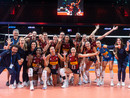La festa della azzurre per la finale (foto Federvolley) La festa della azzurre per la finale (foto Federvolley)