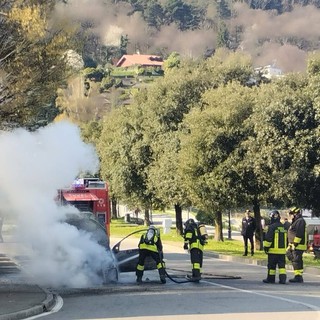 L'intervento dei vigili del fuoco in una foto pubblicata sul gruppo Facebook "Sei di Laveno se..."