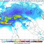 La mappa precipitazioni in base al modello analizzato da Bertoni