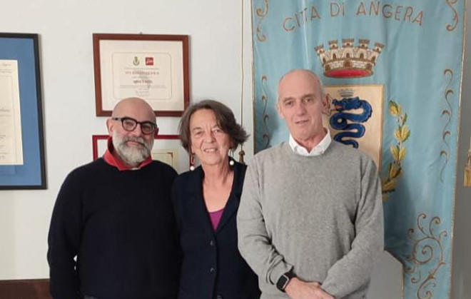 La sindaca di Angera con i direttori di Asst Sette Laghi