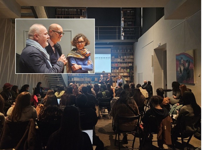 Nel riquadro, da sinistra, Paolo Castelli, Angelo Crespi, Rachele Ferrario