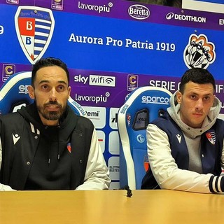 VIDEO. Pro Patria, l'analisi del ko. Bolzoni: «Buon atteggiamento, ma non basta». Mora: «Lavorare e dare di più»