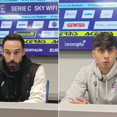 Bolzoni e Desogus dopo il pareggio con l'Albinoleffe