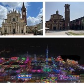 Busto - Legnano, tra campanili e... luna park. Nella parte in basso, la foto di Alberto Hubert Tosi circolata sui social, scintilla del dibattito