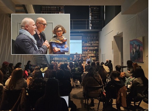 Nel riquadro, da sinistra, Paolo Castelli, Angelo Crespi, Rachele Ferrario