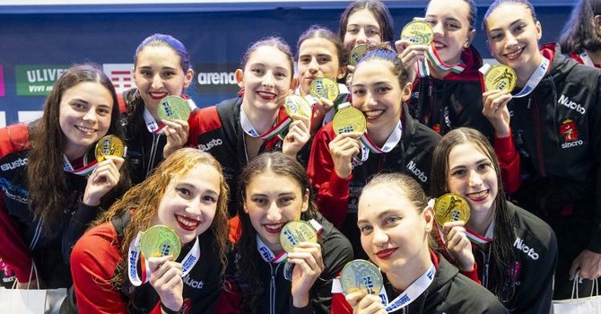 La gioia della Busto Nuoto (foto Giorgio Perottino / DBM)