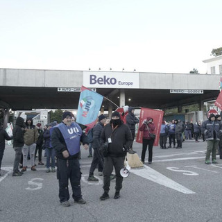 Una delle manifestazioni dei lavoratori Beko del 2024 a Cassinetta