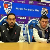 VIDEO. Pro Patria, l'analisi del ko. Bolzoni: «Buon atteggiamento, ma non basta». Mora: «Lavorare e dare di più»