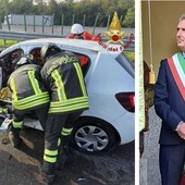 L'incidente e a destra il sindaco Ottaviani L'incidente e a destra il sindaco Ottaviani