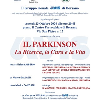 Avis a Borsano aiuta a capire meglio il Parkinson Avis a Borsano aiuta a capire meglio il Parkinson