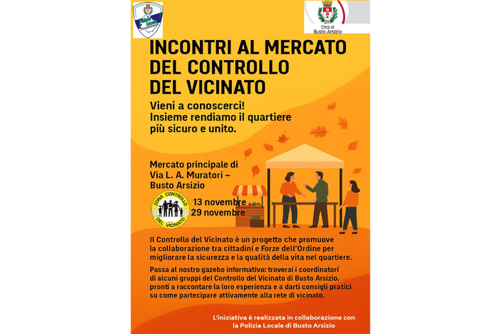 “Controllo del Vicinato”, incontri informativi al mercato “Controllo del Vicinato”, incontri informativi al mercato
