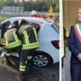L'incidente e a destra il sindaco Ottaviani