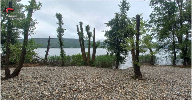 La spiaggia abusiva sul lago di Comabbio