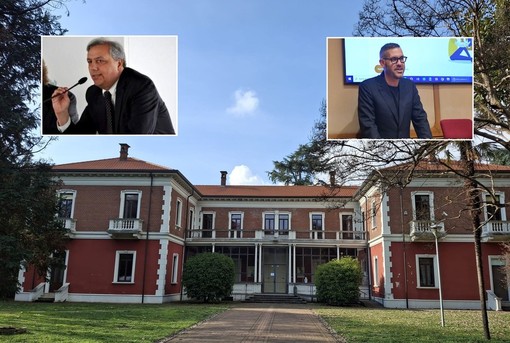 Villa Calcaterra, nei riquadri Franco Binaghi e Fabrizio Benzoni Villa Calcaterra, nei riquadri Franco Binaghi e Fabrizio Benzoni