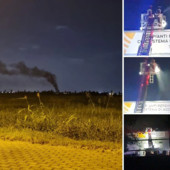 Le immagini dell'incendio di stanotte a Cesate (foto da IlSaronno.it)