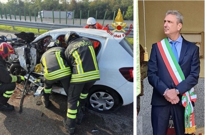 L'incidente e a destra il sindaco Ottaviani L'incidente e a destra il sindaco Ottaviani