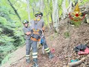 L'intervento dei vigili del fuoco a Duno L'intervento dei vigili del fuoco a Duno