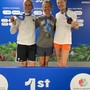 Daniela Sabatini, al centro, oro mondiale