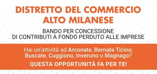 Distretto del Commercio Alto Milanese: bando per concessione contributi a fondo perduto per le imprese