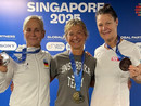 Daniela Sabatini, al centro, oro mondiale