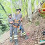 L'intervento dei vigili del fuoco a Duno
