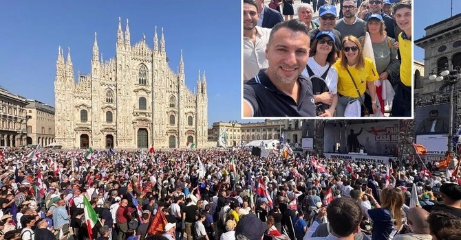 Foto dalla pagina Fb della Lega Lombarda - Salvini premier, uno scatto con alcuni militanti di Busto