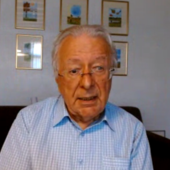 Federico Faggin durante la videoconferenza di oggi con sindaco, assessore e stampa