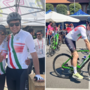 Luca Folegani insieme al &quot;Diablo&quot; Claudio Chiappucci e in sella alla bici