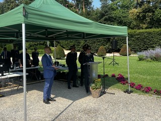 Alcune immagini della cerimonia dei 252 anni di fondazione della Guardia di Finanza che si è svolta sabato mattina ai Giardini Estensi di Varese