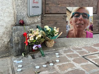 Fiori per Davide e a lato la cugina Laura Puricelli