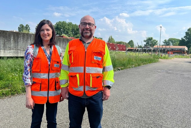 Da sinistra_ Roberta Radice, Assistente direttore lavori Alfa + Cristian Gervasoni, Direttore lavori Alfa