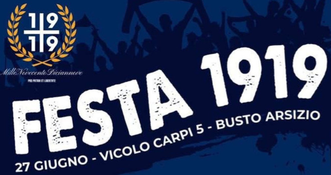 Dibattiti, musica e aggregazione: gli ultrà della Pro Patria si ritrovano per la “Festa 1919”