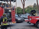 L'intervento dei vigili del fuoco in via dei Salici a Gallarate