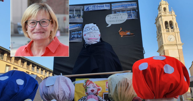 Una delle gioeubie oggetto di discussione negli passati. Nel riquadro, la consigliera Berutti