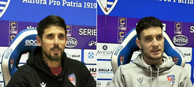 VIDEO. Pro Patria, la prima gioia in casa. Greco: «Vittoria sporca che ci dà fiducia». Di Munno: «Un sospiro di sollievo»