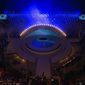 La foto della cerimonia di chiusura dei Giochi Olimpici Milano-Cortina 2026 condivisa dalla Rappresentanza in Italia della Commissione europea