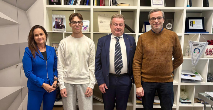 Nella foto, da sinistra, Cinzia Ghisellini, Leonardo Elzi, Mauro Ghisellini e Luigi Iannotta