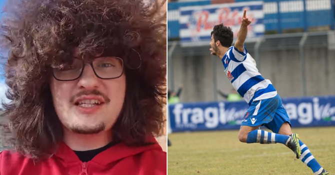 Frank Ilett (profilo instagram @theunitedstrand) e una esultanza Pro Patria 2016/17