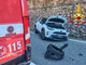 Una delle due auto coinvolte nell'incidente stradale di questa mattina sulla statale 233 a Induno Olona Una delle due auto coinvolte nell'incidente stradale di questa mattina sulla statale 233 a Induno Olona