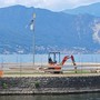 Lavori in corso sul lungolago di Cerro