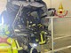Il bus incidentato a Lomazzo