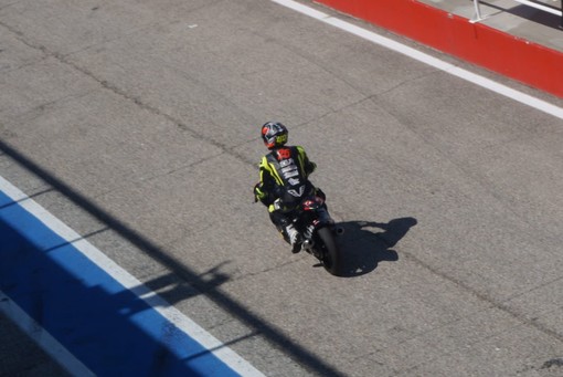 Leonardo Abruzzo in pista a Misano la scorsa stagione in CIV moto 3