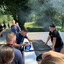 Javier Zanetti e Luis Scola sullo sfondo oggi al KU Laveno Club Javier Zanetti e Luis Scola sullo sfondo oggi al KU Laveno Club