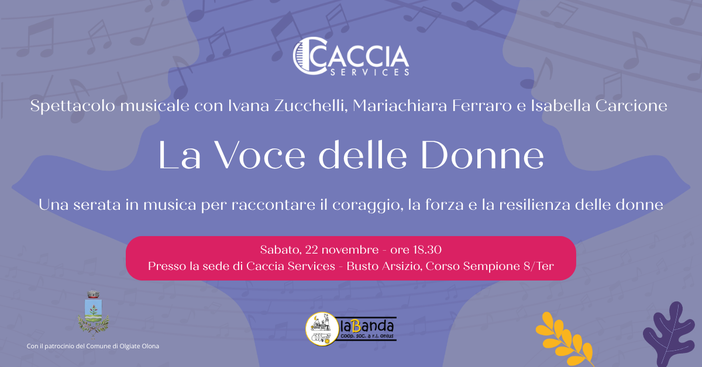 La Voce delle Donne: a Busto Arsizio uno spettacolo musicale per la Giornata contro la violenza sulle donne