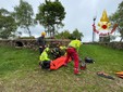 Le operazioni di soccorso a Marchirolo per l'escursionista caduta